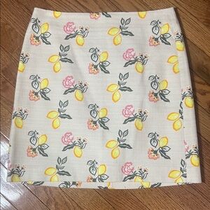 LOFT Lemon and Floral Mini Skirt